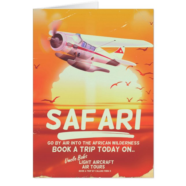 Safari Vintages Abenteuerposter. (Vorne)