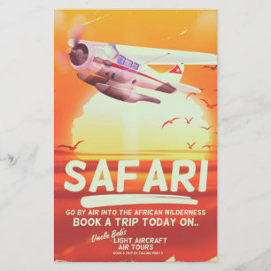 Safari Vintages Abenteuerposter. Briefpapier