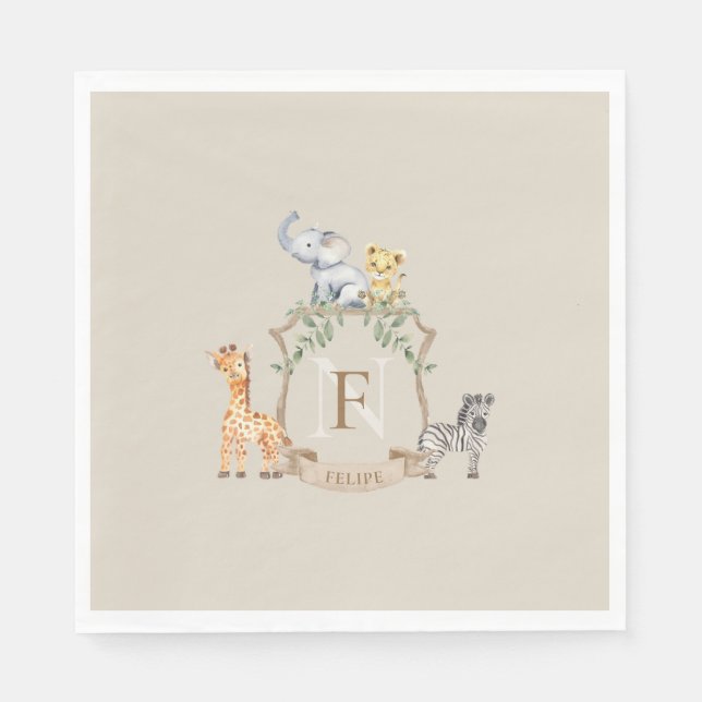 Safari-Wappen Serviette (Vorderseite)