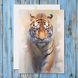 Safari Watercolor Tiger Feiertagskarte