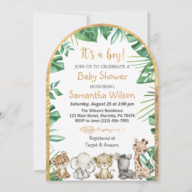 Safari Wild C'est un Baby shower garçon Invitation (Devant)