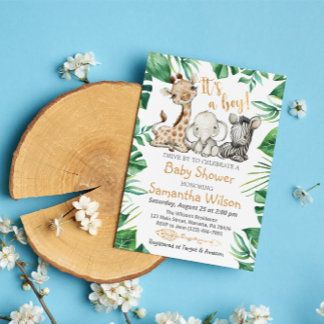 Safari Wild C'est un Baby shower garçon Invitation