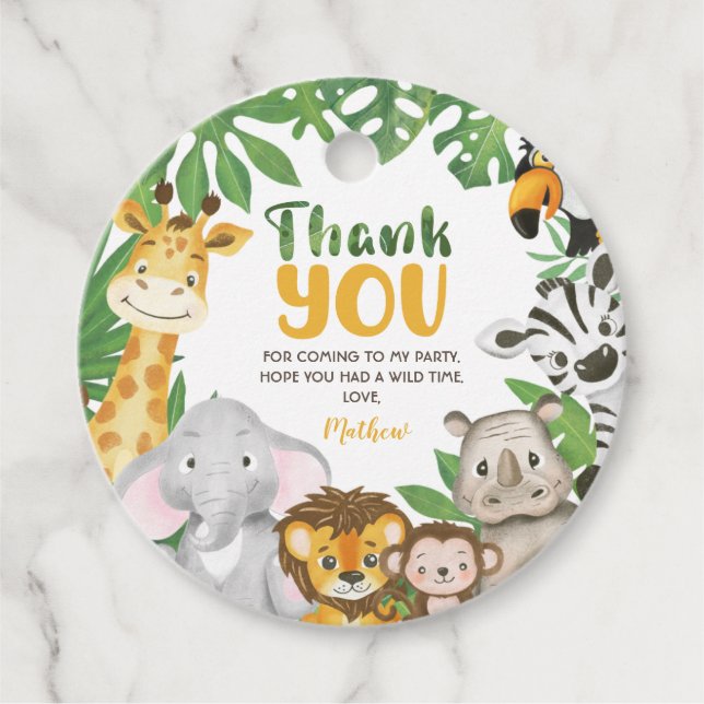 Safari Wild ein oder zwei wilde Jungle Geschenkanhänger (Vorderseite)