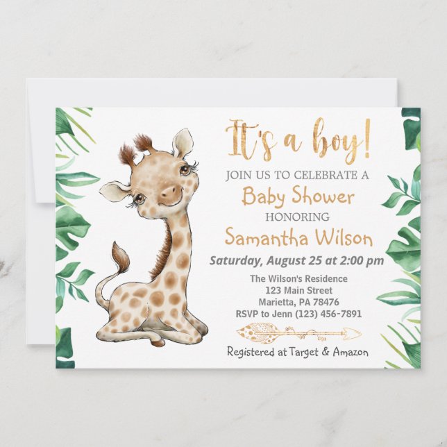 Safari Wild Es ist eine Boy Baby Shower Einladung (Vorderseite)
