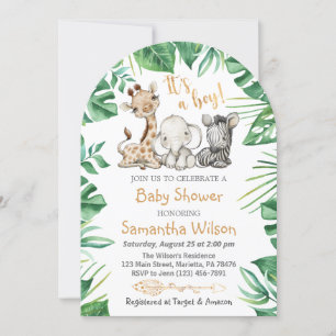 Safari Wild Es ist eine Boy Baby Shower Einladung