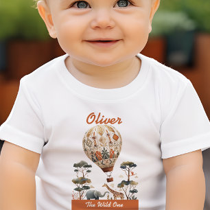 Safari Wild Hot Air Ballon Geburtstag Kleinkind T-shirt