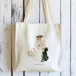 Safari Wild Leopard Boho Lady Personalisiert Tragetasche<br><div class="desc">Diese Tasche enthält eine Boho Lady mit einem Blume-Bouquet,  Leopard mit Ihrem Namen. Klicken Sie auf die SCHALTFLÄCHE BLAUE DESIGN TOOL,  um eine erweiterte Anpassung dieses Designs zu erhalten. Matching-Elemente sind ebenfalls verfügbar.</div>