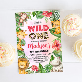 Safari Wild One 1. Geburtstag Einladung