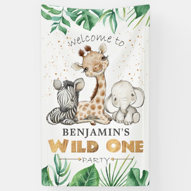 Safari Wild One 1ère bannière anniversaire (Vertical)
