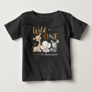 Safari Wild One Baby Animals 1. Geburtstag T-shirt