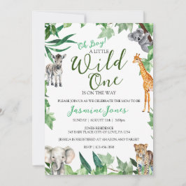 Safari Wild One Baby Boy Dusche Einladung