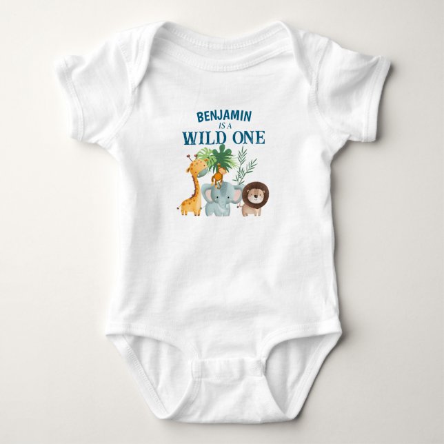 Safari Wild One Baby Strampler (Vorderseite)