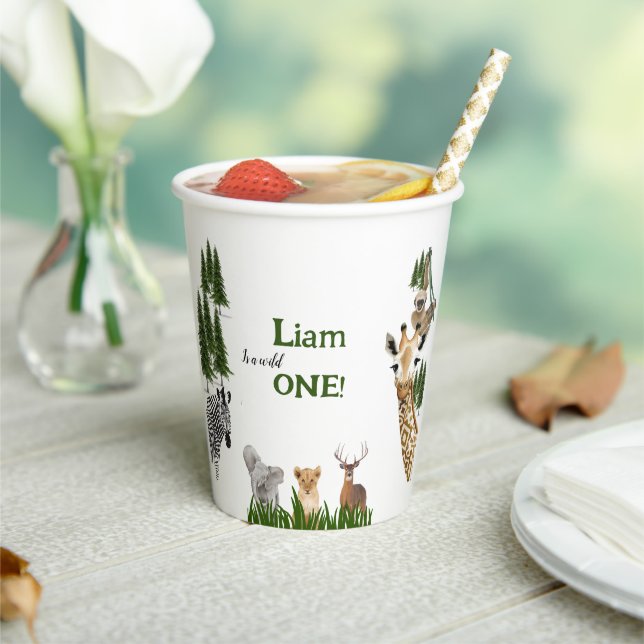 Safari Wild One Birthday Party Paper Cup Pappbecher (In Situ)