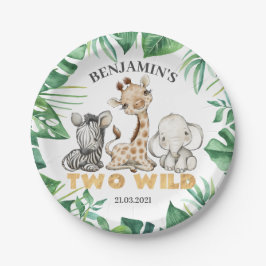 Safari Wild One Birthday Party Paper Plate Pappteller