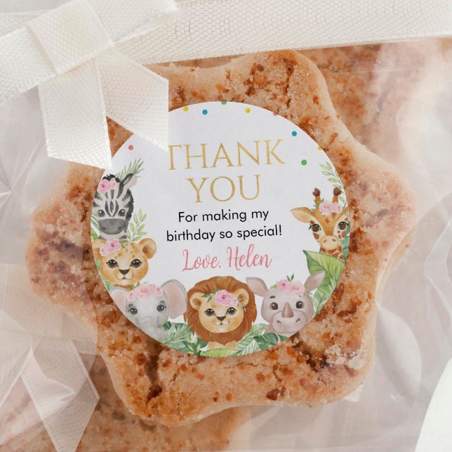 Safari Wild One Birthday Sticker Étiquettes (Créateur téléchargé)