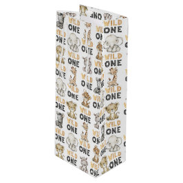 Safari Wild One Geburtstagsparty Geschenktüte Für Weinflaschen