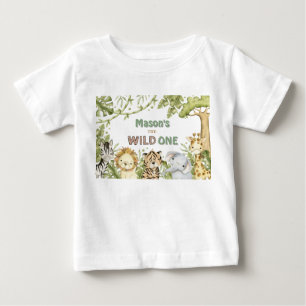 Safari Wild One Watercolor Geburtstag Baby T-shirt