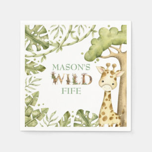 Safari Wild One Watercolor Geburtstag Serviette