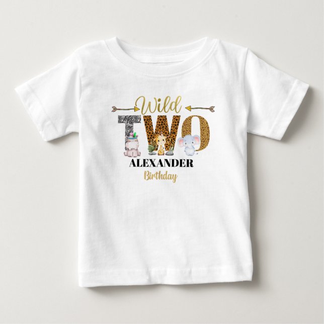 Safari Wild Two Kids T - Shirt (Vorderseite)