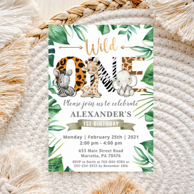 Safari Wild Un Anniversaire Fête Invitation (Créateur téléchargé)