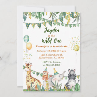 Safari Wild Une invitation d'anniversaire