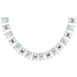 Safari Wildbaby Dusche Einladung Blue Wimpelkette