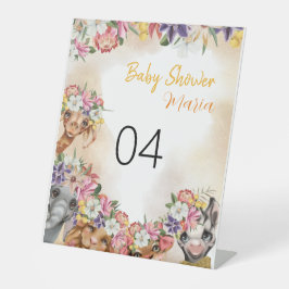 Safari Wildbaby Dusche Gold Sockelschild