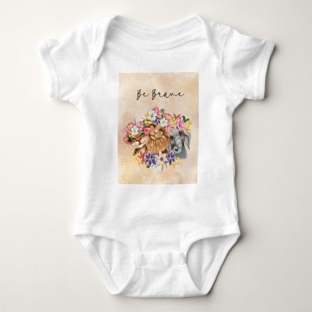 Safari Wildbaby Dusche Pink Baby Bodysuit Baby Strampler (Vorderseite)
