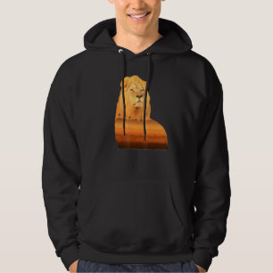 Safari Wildlife Art Symbol der Stärke Lion Hoodie