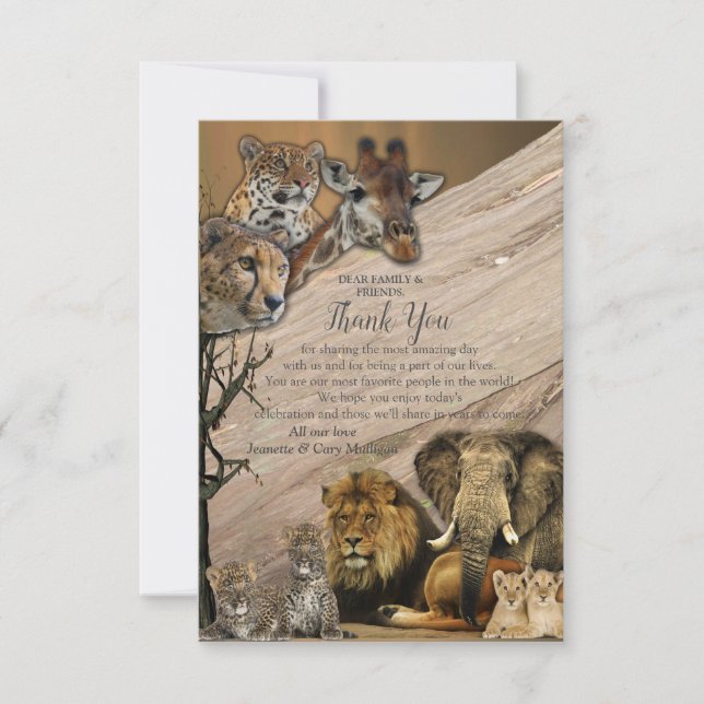 Safari Wildlife Carte de remerciements (Devant)
