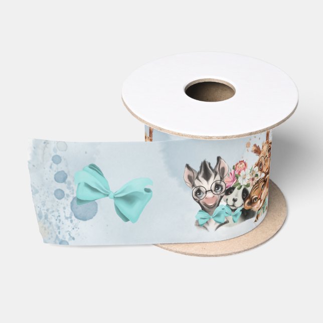 Safari wildone Baby Dusche Junlge Ribbon Satinband (Spule)