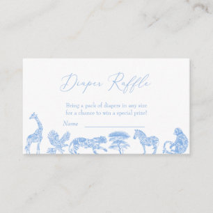 Safari Wind und Blauer Toildusche Windeln Raffle Begleitkarte