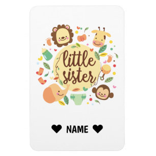 Safari Wreath Little Sister Magnet
