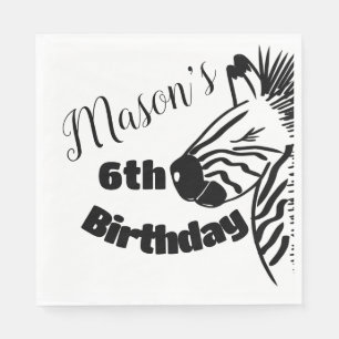Safari Zebra Hand Drawn Party Geburtstag Serviette