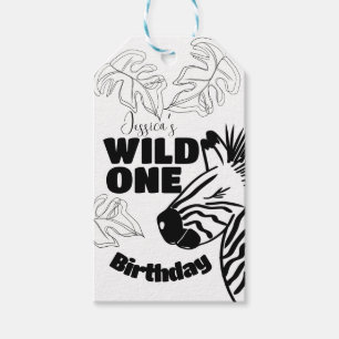 Safari Zebra Handgezeichnete Wilde Party Geburtsta Geschenkanhänger