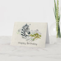 Safari Zebra Wild Exotic Animal Happy Birthday