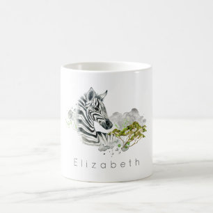 Safari Zebra Wild Exotic Animal in Wasserfarben Kaffeetasse
