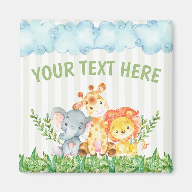 Safari Zoo Animal Kühlschrank Magnet (Vorne)