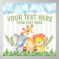 Safari Zoo Animal Poster Wand Dekoration