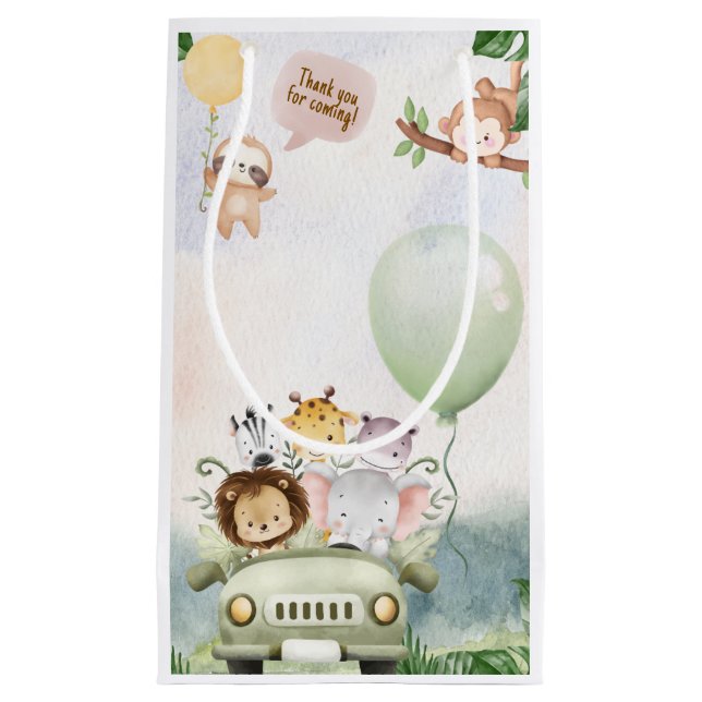 Safari Zoo Birthday Kleine Geschenktüte (Vorderseite)