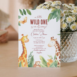 Safari zwei Niedliche Giraffendusche Baby Einladung