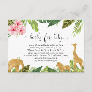 Safaribuchantragmädchen-Babyparty-Bucheinsatz Begleitkarte