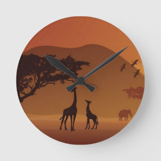 Safaripark Runde Wanduhr