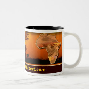 Safariszene Tasse mit Afrika u. Löwe CUB (Spiegel