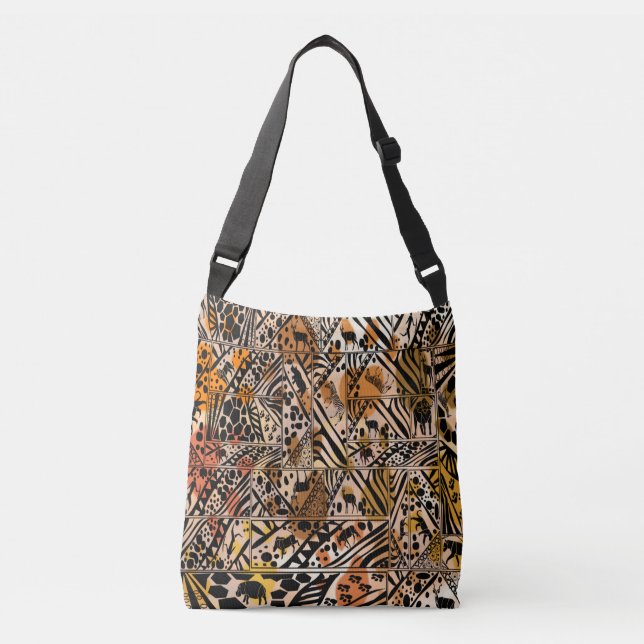 Safarithema ganz über Drucktasche Tragetaschen Mit Langen Trägern (Vorderseite)