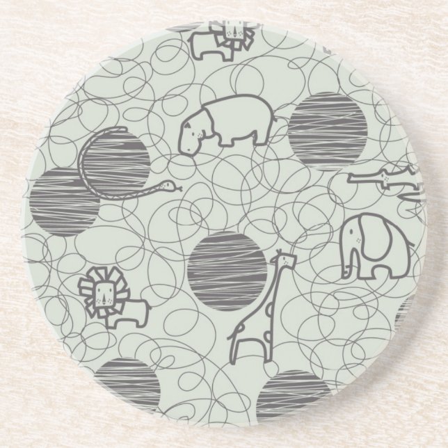 Safaritiere 1 sandstein untersetzer (Vorne)