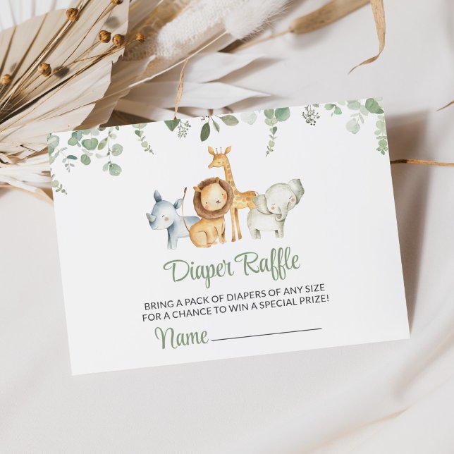 Safaritiere, Dschungel, Grüne, Windelrutsche Begleitkarte (Von Creator hochgeladen)