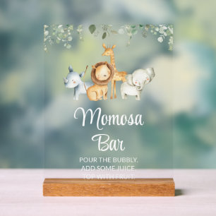Safaritiere, Dschungel, Wildtiere, Momosa Bar Acrylschild