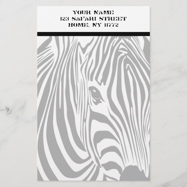 Safarizebra-persönliches Briefpapier (Vorderseite)