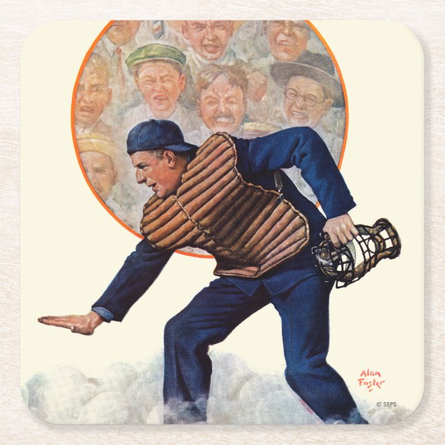 Safe an der Platte Rechteckiger Pappuntersetzer (Vorderseite)